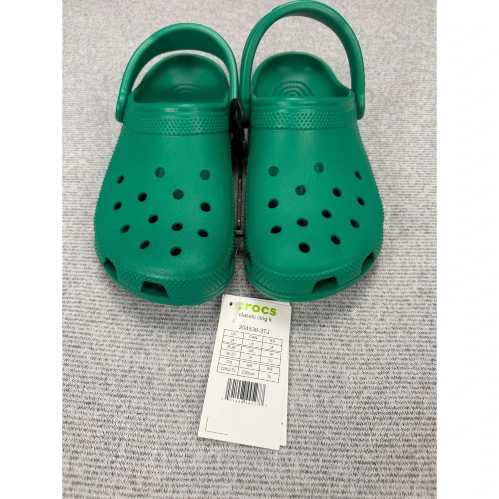 Crocs Classic Clog K Kids Green Slip On Water Shoes 204536-3TJ Size J4